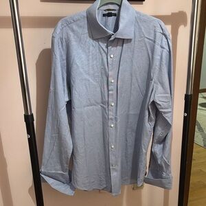 Banana Republic Light Blue Patterned Dress Shirt